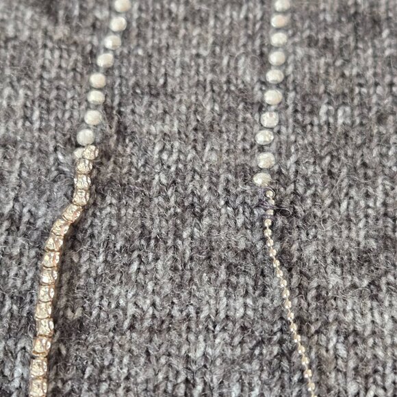 Mango Women's Glitter Detail Knitted Sweater gray size L NWOT - Picture 12 of 15